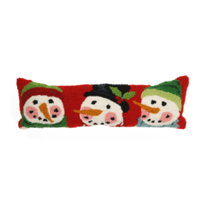Hand Hooked Snowmen Christmas Pillow - PEKING HANDICRAFT