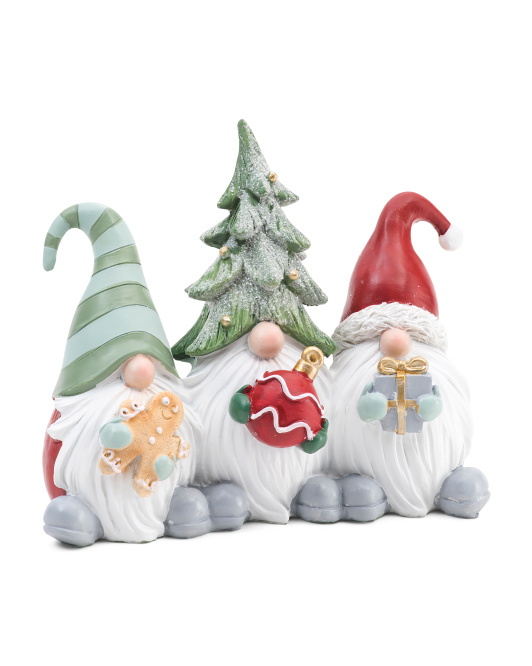 9in Resin Three Elves christmas decorations - HANKA