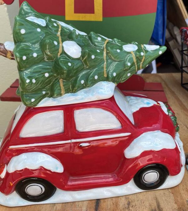 Red Car w/Christmas Tree Lid for sale